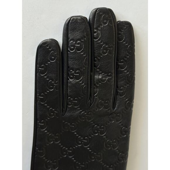 Gucci GG Women's Nappa Leather Gloves Black Size 10 Made in Italy 434211 NWT - Picture 9 of 15